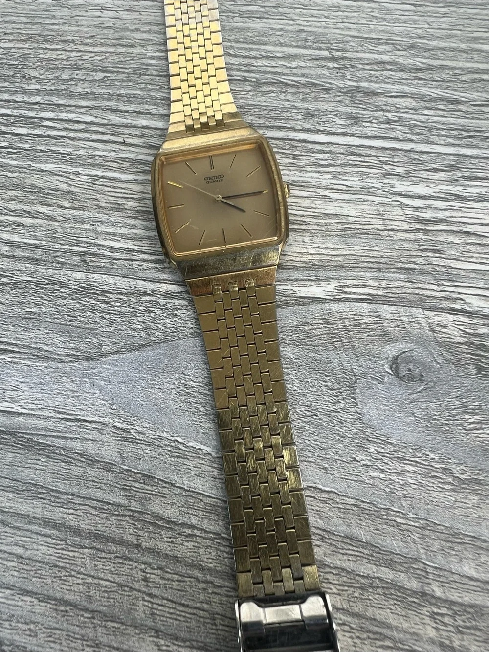Seiko Gold-Tone Square Dial Men's Quartz Watch